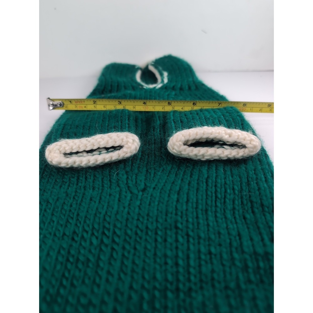 Liz Claiborn Crochet Christmas Dog Sweater Green W/Reindeer Face Size Medium - Picture 9 of 12